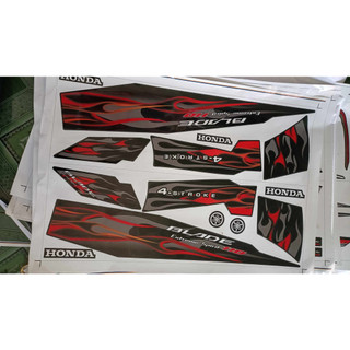 tem rời blade 110 Ynhỏ tem lửa đỏ xám dán xe đen