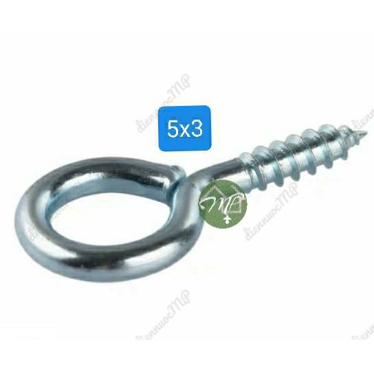 10CÁI khoen móc tròn vặn, khoen hàn, khoen tán, bulon khoen