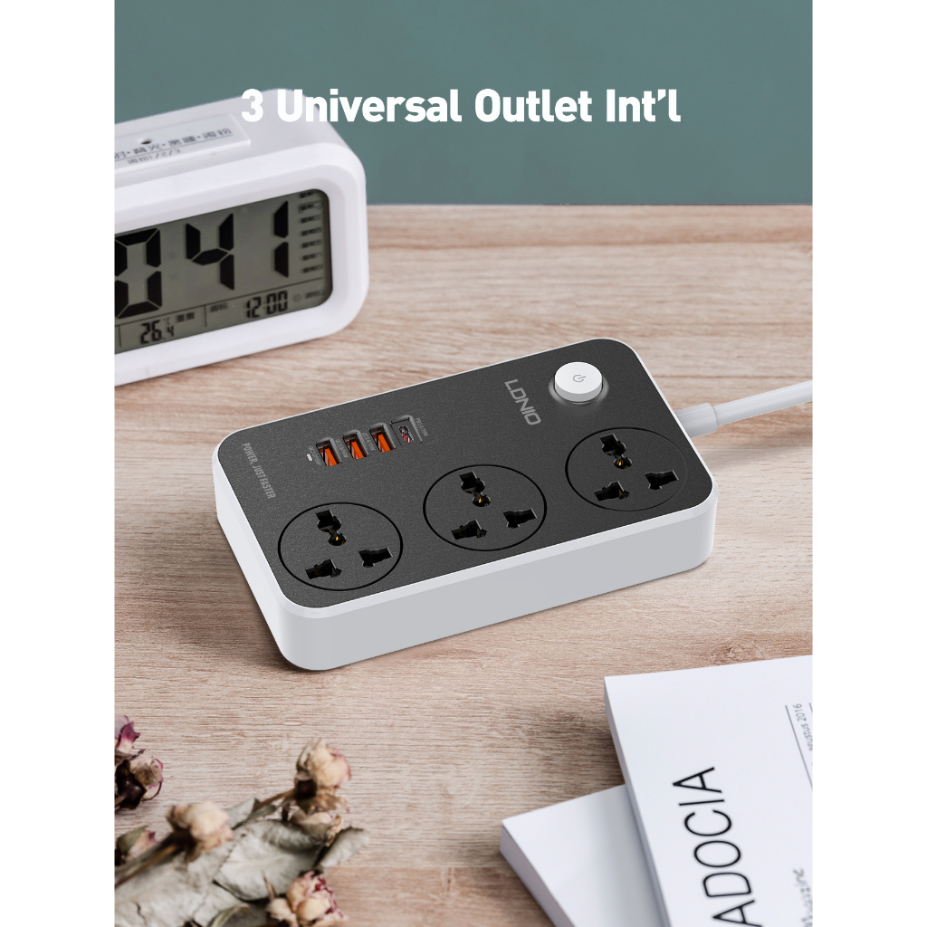 Ổ điện đa năng, Ổ cắm điện thông minh 6 cổng USB an toàn chống giật,chống cháy nổ - Sạc typeC