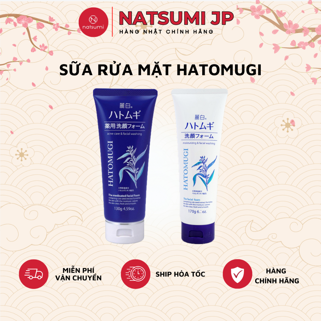 [Nội Địa Nhật]Sữa rửa mặt Hatomugi Naturie hạt ý dĩ 130g 170g Nhật Bản