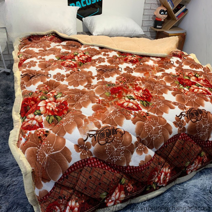 Chăn lông cừu 3 lớp hàng cao cấp loại 1, Chăn mùa đông 1m8x2m mặt trên lông tuyết nhung mềm mịn