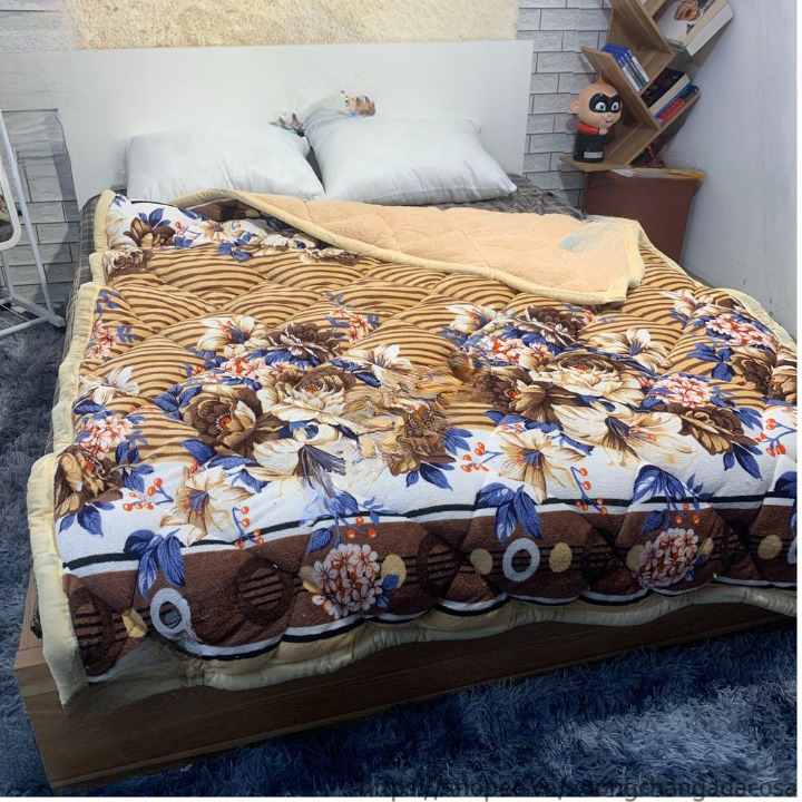 Chăn lông cừu 3 lớp hàng cao cấp loại 1, Chăn mùa đông 1m8x2m mặt trên lông tuyết nhung mềm mịn