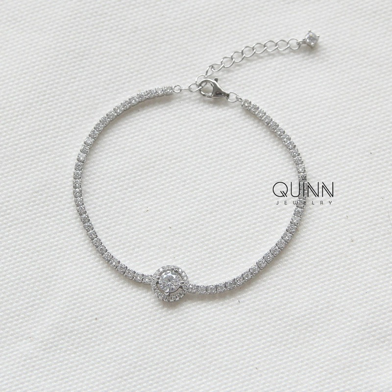 Lắc tay Ciara, Lắc tay bạc nữ đính đá sang chảnh Quinn Jewelry