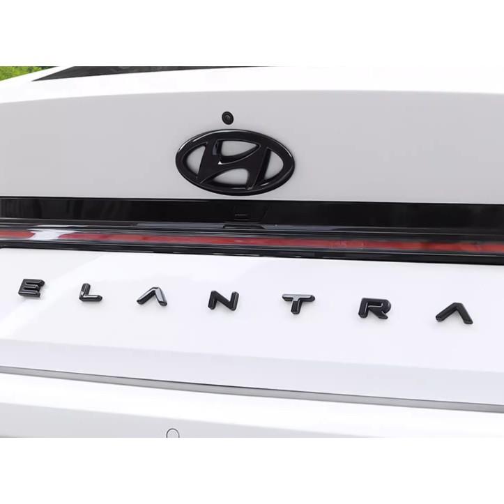 Set ốp trang trí logo trước/sau/ vô lăng/ chữ Elantra sau cốp xe Huyndai ELantra 2023