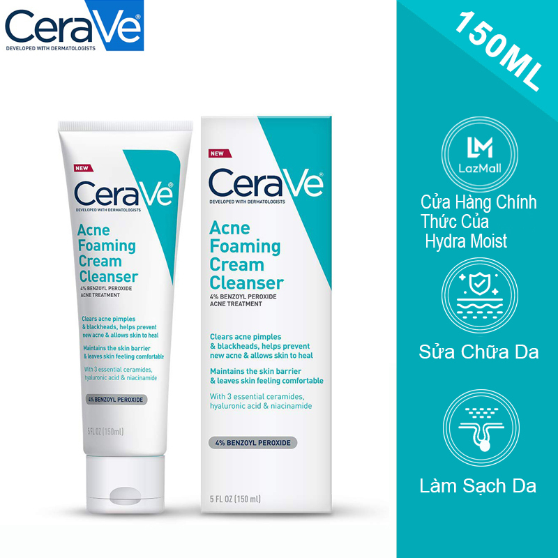 Sữa rửa mặt Cerave Acne Foaming Cream Cleanser 150ml