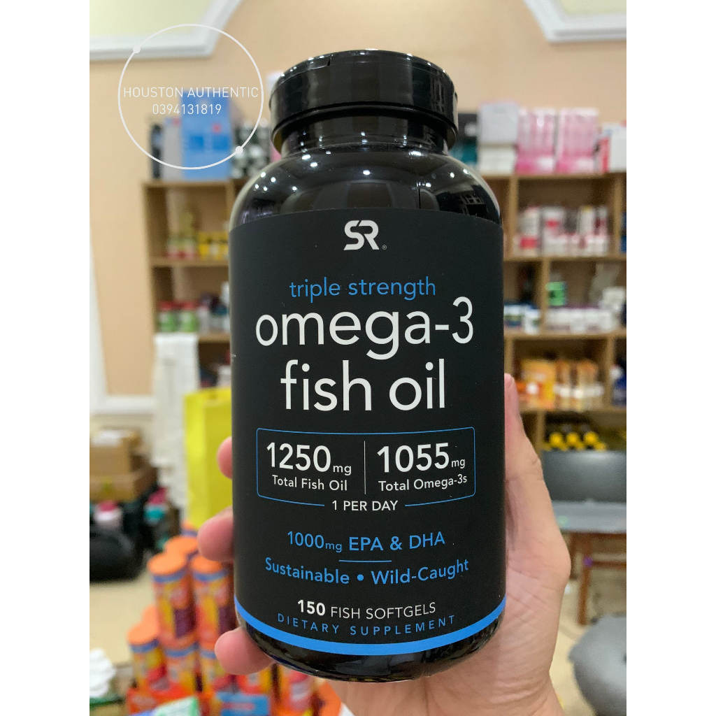 Dầu cá Sports Research SR Omega-3 Fish Oil Triple Strength 150 viên