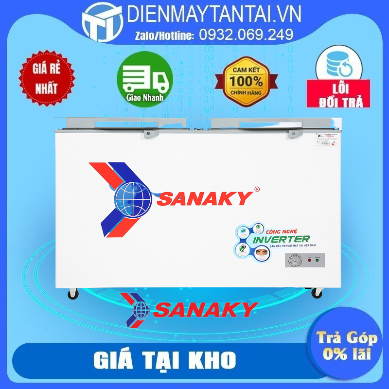 VH-4099A4K - Tủ đông Inverter SANAKY VH-4099A4K 305L - MẶT KÍNH CƯỜNG LỰC, 1 NGĂN 2 CÁNH, MIỄN PHÍ GIAO HÀNG