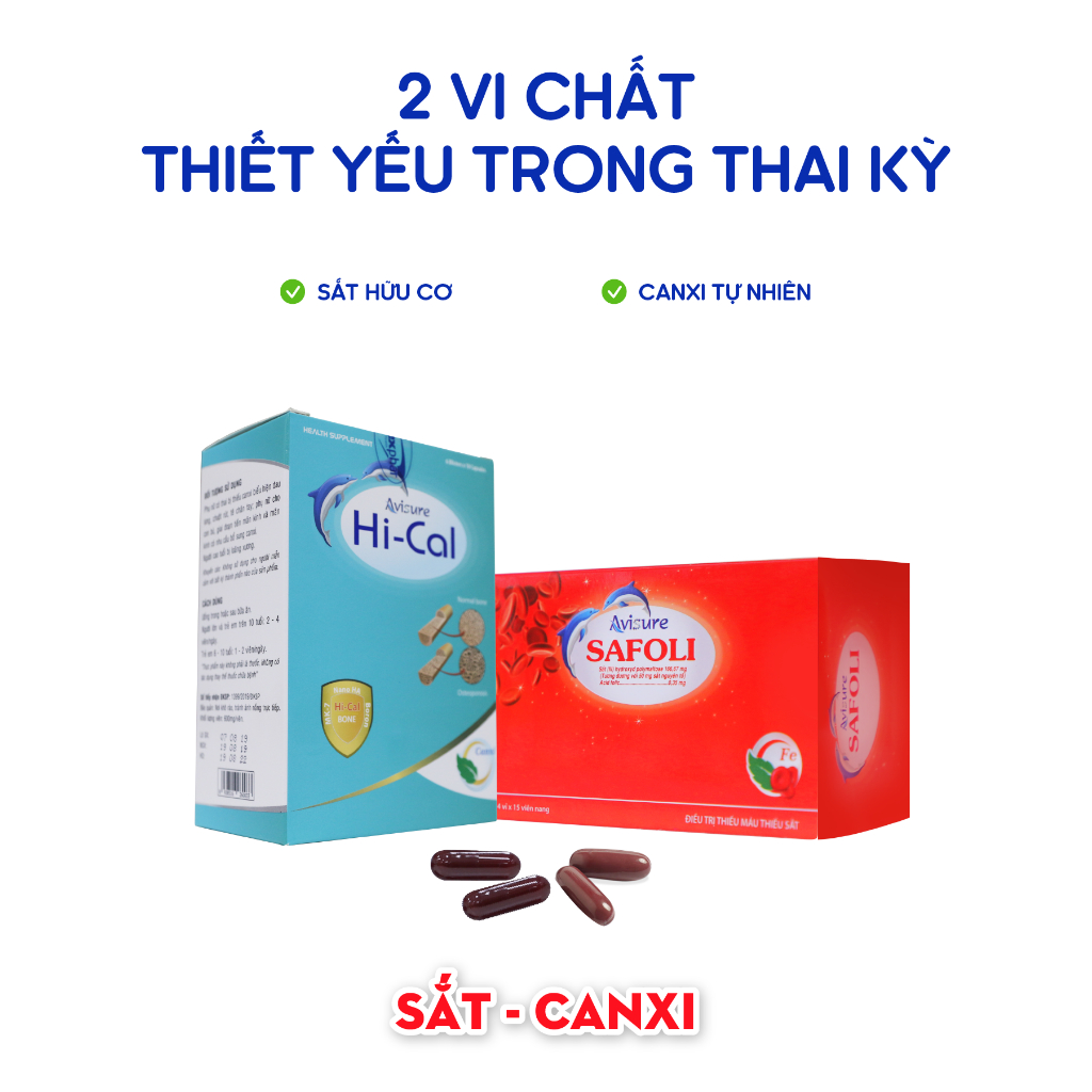 Combo sắt canxi DHA vitamin Avisure phiên bản đặc biệt