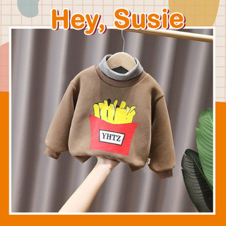 Áo Nỉ In Họa Tiết Khoai Tây Chiên Phố Cổ Lọ Hàn Quốc, Áo Mùa Đông Bé Trai Từ 9-20kg Hey Susie A735