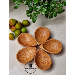 Chén đựng nước chấm bằng gỗ dừa, dùng để đựng muối chấm trái cây nhiều mẫu mã