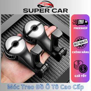 Móc treo đồ trên ô tô gài trước sau ghế kèm giá đỡ kẹp điện thoại trên xe