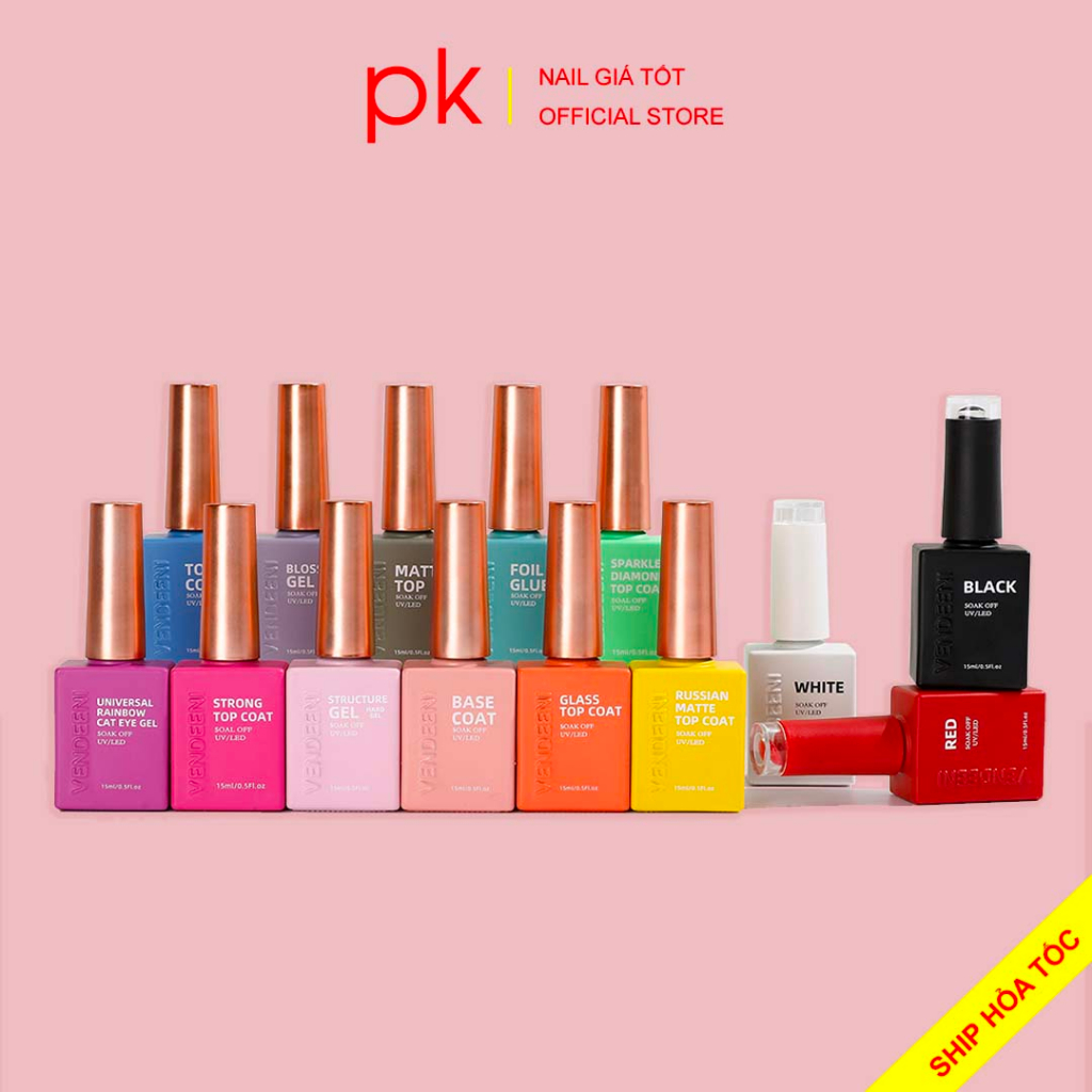 Base top cứng móng Vendeeni siêu bền chai 15ml