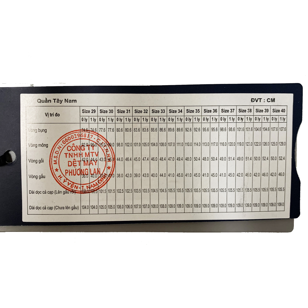 Quần Tây Nam 1ly Ống Suông Trung Niên Vĩnh Tiến 445