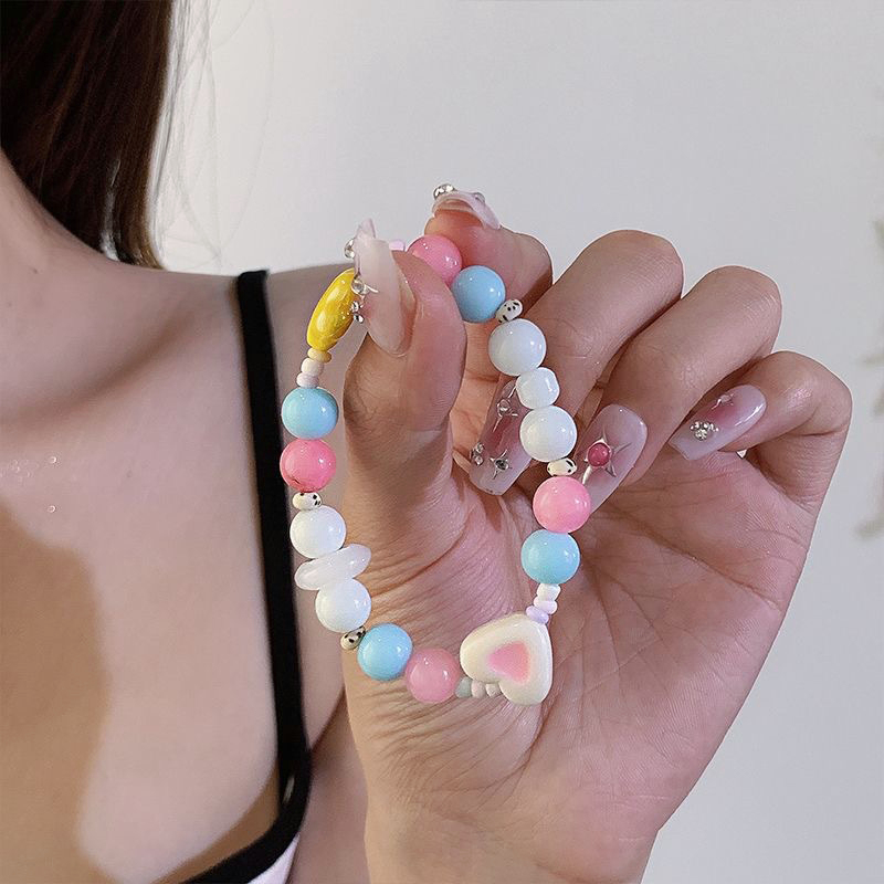 🍒🍒CHERRYKOKO Vòng Tay Chuỗi Hạt Màu Sắc Ngọt Ngào Thời Trang Mùa Hè Cho Nữ