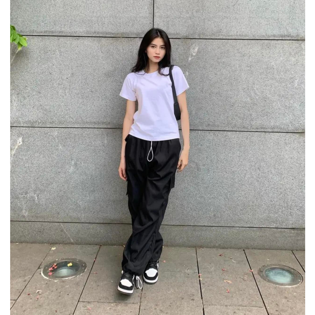 QÙA TẶNG KÈM LÀ CHUN BUỘC TÓC)QUẦN ỐNG RỘNG KAKI túi hộp có dây rút hot trend_M014