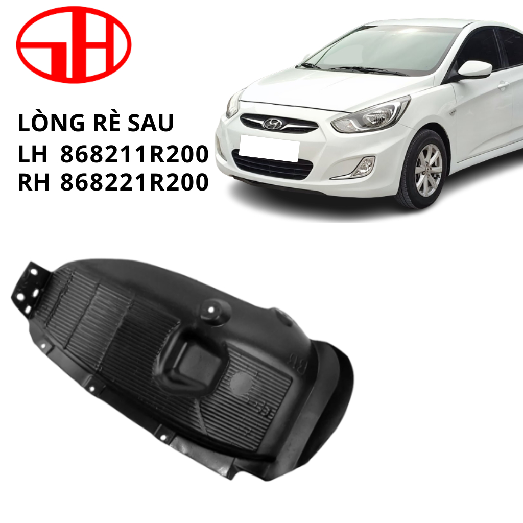 Lòng rè sau chắn bùn cho xe ô tô ACCENT 2011-2014 miếng nhựa siêu bền chất lượng tốt