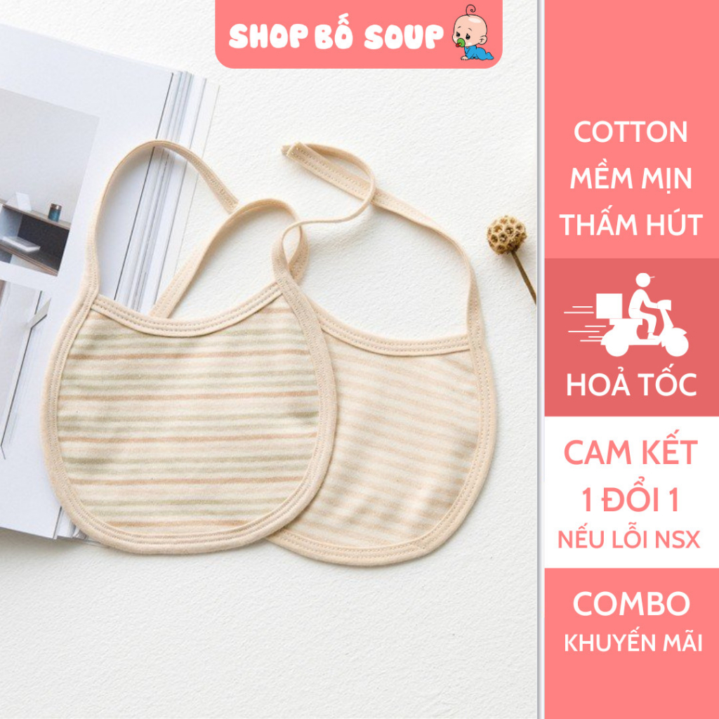 Yếm dãi cho bé, yếm đeo cổ chất liệu hữu cơ tự nhiên an toàn cho da Shop Bố Soup