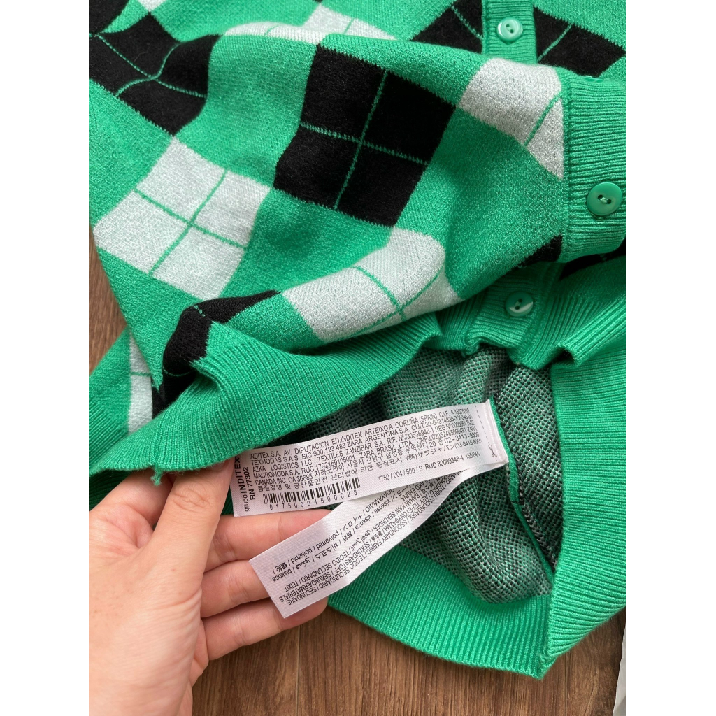 Áo len cadigan xanh