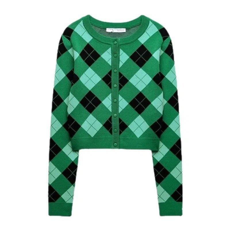 Áo len cadigan xanh