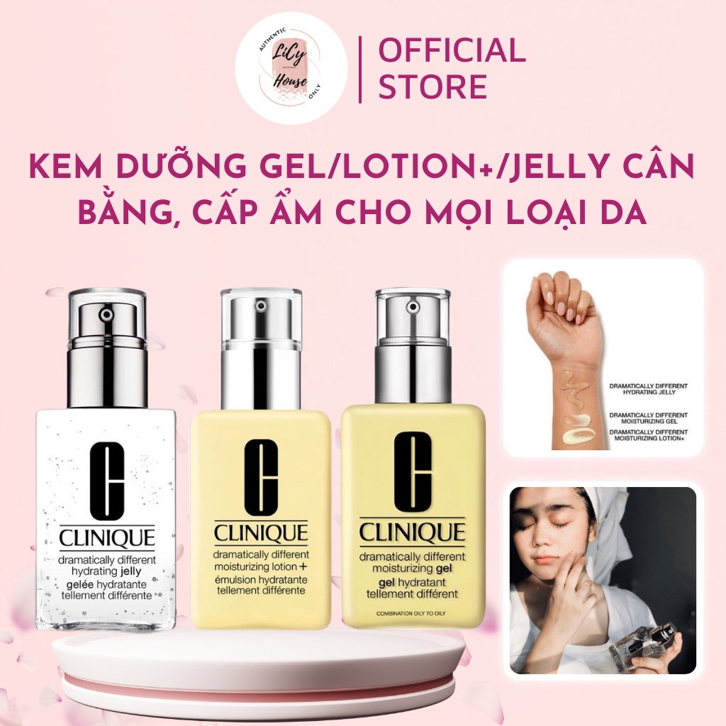 Kem và Gel dưỡng ẩm Clinique Dramatically Different Moisturizing Gel Lotion + Jelly 125ml
