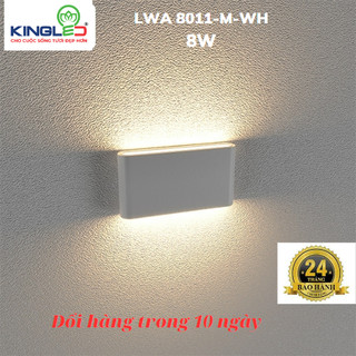 [CHÍNH HÃNG] Đèn Led Gắn Tường Ngoài Trời 12W KINGLED LWA8011-M-WH Vỏ Trắng Đèn Tường Trang Trí Cao Cấp Bảo Hành 2 Năm