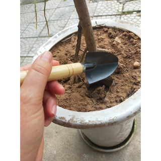 Dụng Cụ Làm Vườn Bộ 3 Món Cán Gỗ (Xẻng - Cào - Xới Đất)