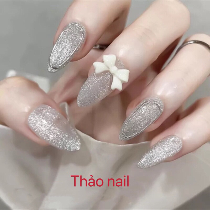 Nail box móng úp thiết kế tặng kèm phụ kiện, móng tay giả đính đá sang trọng, mẫu nail đẹp