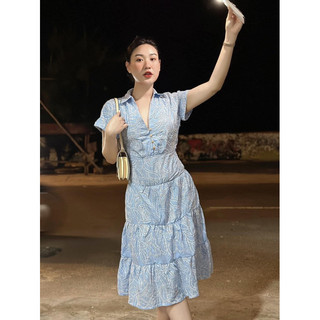 Đầm Sơ Mi Thêu Họa Tiết Phong Cách Âu Mỹ Thời Trang Mùa Hè ( hàng có sẵn )
