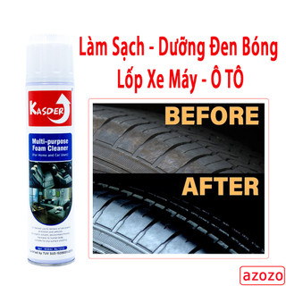 [ Đen Bóng ] Dầu Bóng Lốp -Chai Xịt Bóng Lốp -Làm Mới Lốp, Vệ Sinh, Bảo Dưỡng, Chống Nứt Bánh Xe CaoSu Ô tô, Xe Máy