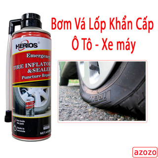 [ Chính Hãng ] Bơm vá lốp khẩn cấp - Keo tự vá lốp ô tô xe máy HERIOS Tire Inflator Xuất khẩu Châu Âu AZOZO
