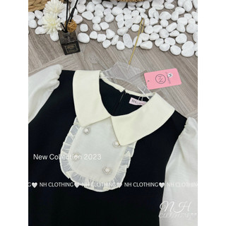 Váy chân dập phối tay tơ sm