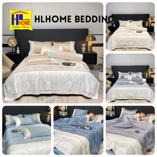 Bộ chăn ga lụa thương hiệu chăn hè chần bông 5 món dệt thương hiệu thoáng mát