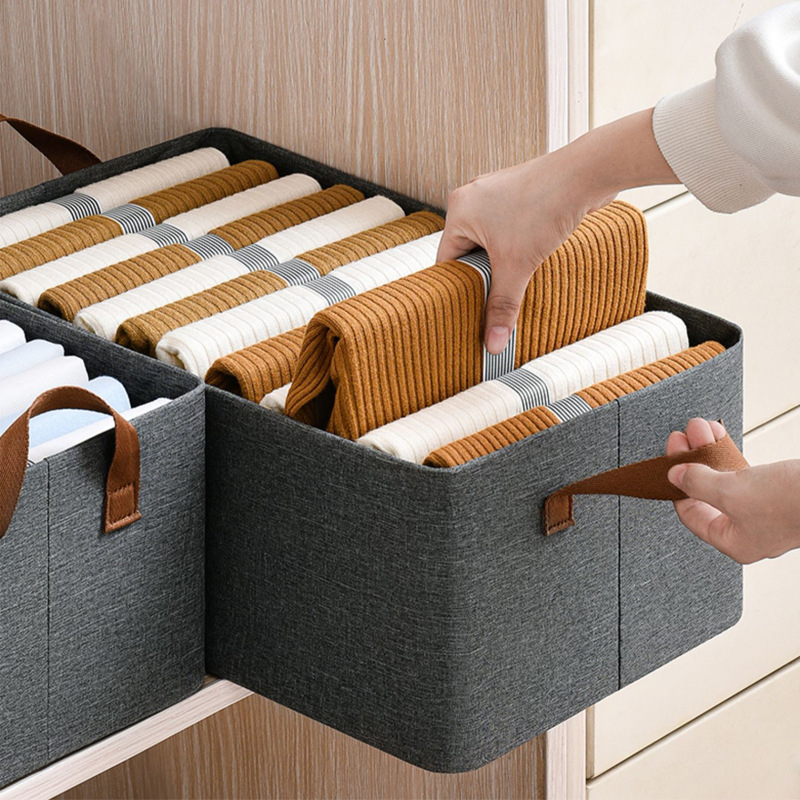 Hộp Đựng Xếp Quần Áo Có Khung Thép , Thiết Kế Gấp Gọn - Quai Xách Tiện Lợi , Giúp Tối Ưu Không Gian 88413