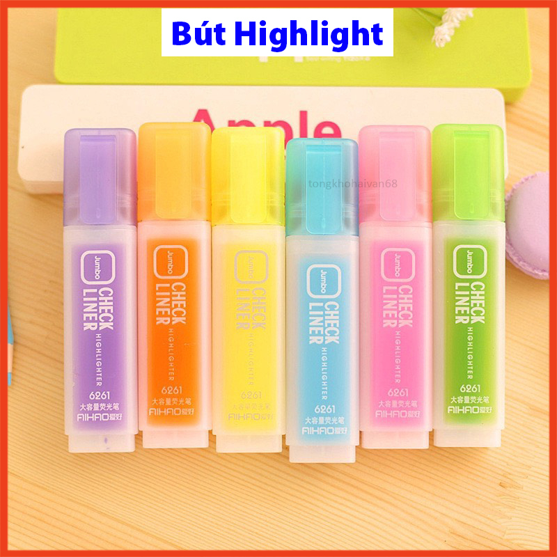 Bút highlight dòng dạ quang đánh dấu nhớ màu sắc pastel  tùy chọn tiện lợi dễ sử dụng dành cho học sinh