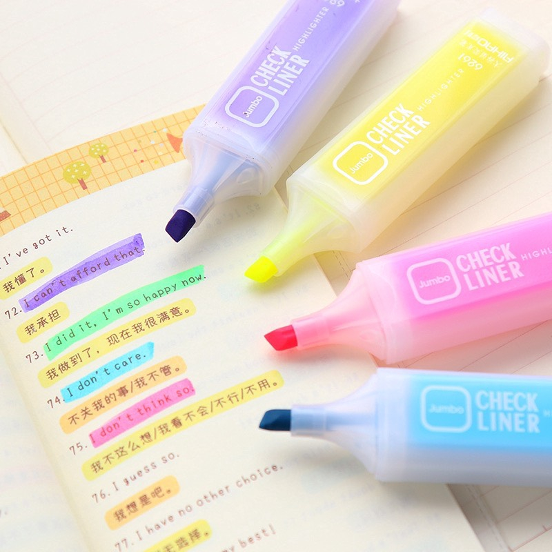 Bút highlight dòng dạ quang đánh dấu nhớ màu sắc pastel  tùy chọn tiện lợi dễ sử dụng dành cho học sinh