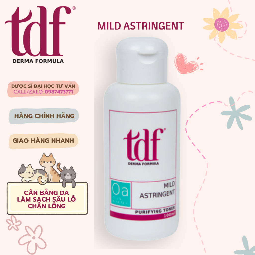 TONER CÂN BẰNG, LÀM SẠCH SÂU LỖ CHÂN LÔNG DÀNH CHO DA DẦU & DA MỤ N TDF MILD ASTRINGENT