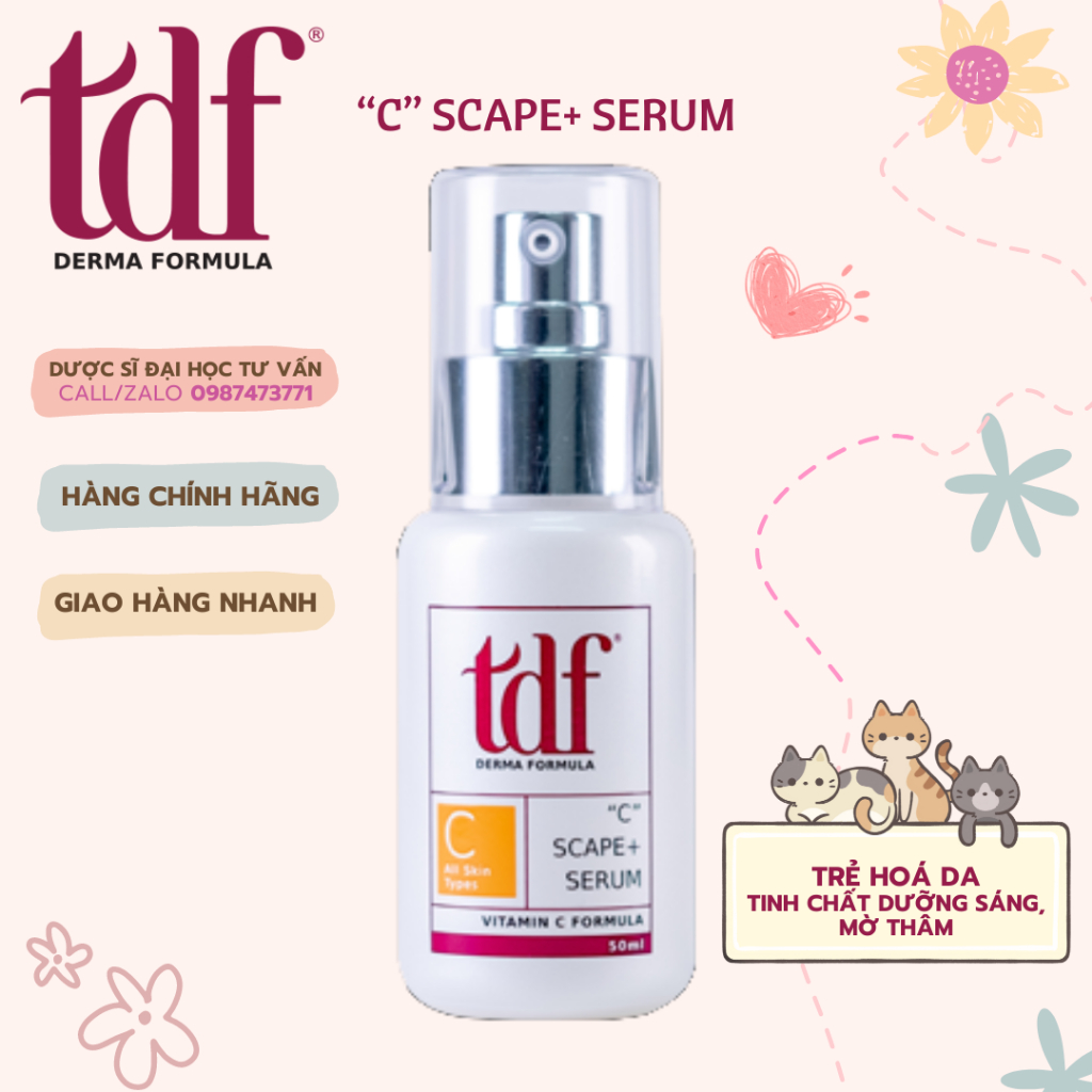 COMBO SIÊU DƯỠNG, SÁNG DA TDF - Vitamin C Amitose DGA siêu dưỡng chất TDF C Scape+ Serum 30ml chống oxy hóa và sáng da