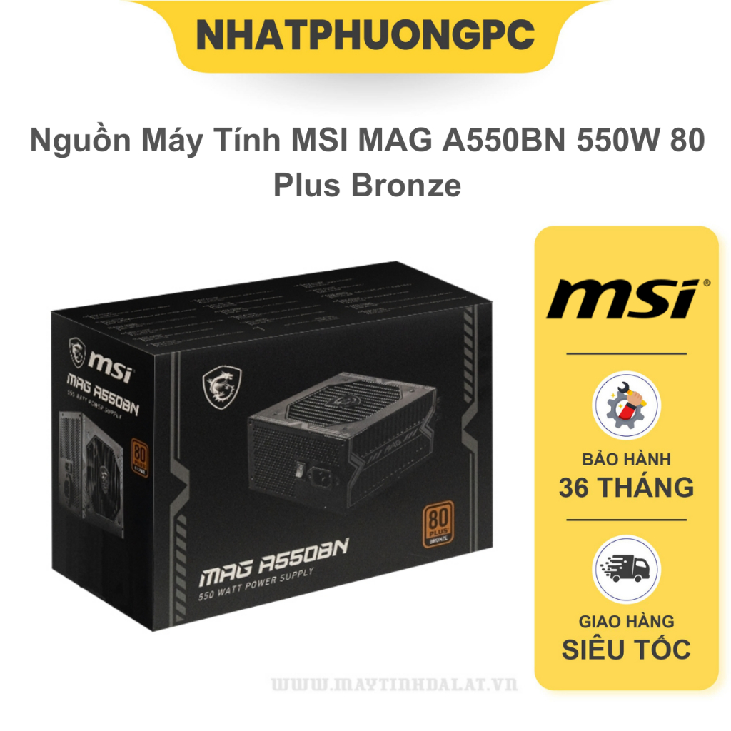 Nguồn Máy Tính MSI MAG A550BN 550W 80 Plus Bronze - Bảo Hành Chính Hãng 36 Tháng