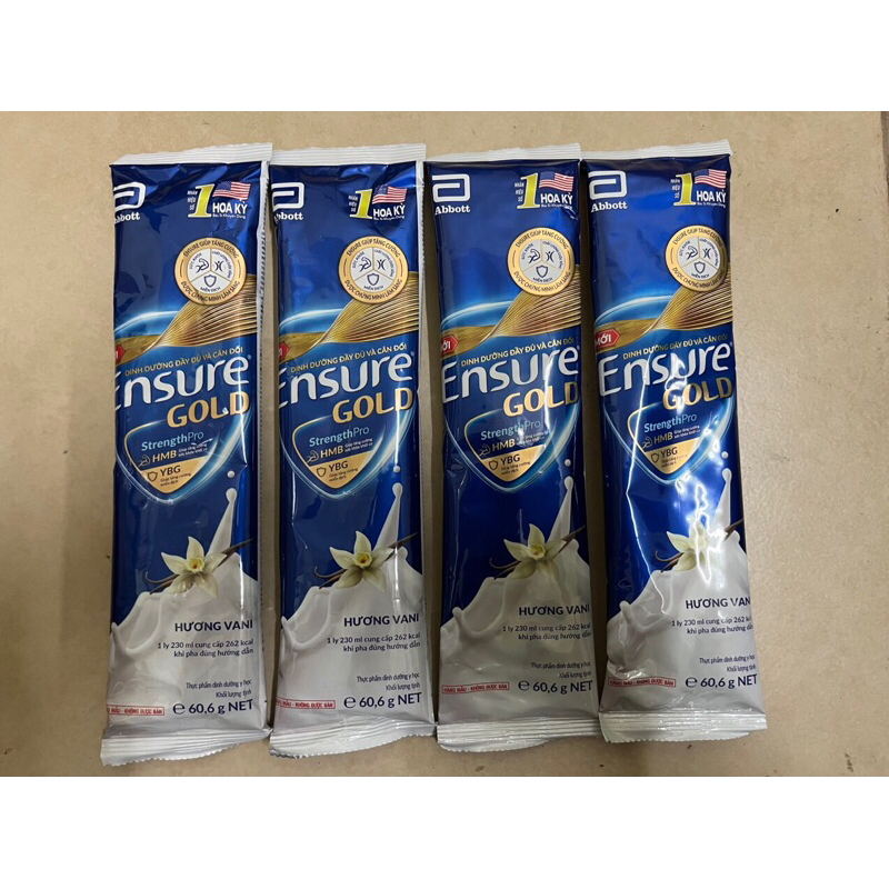 10 Gói Ensure Gold Hương Vani 60,6g/1 gói