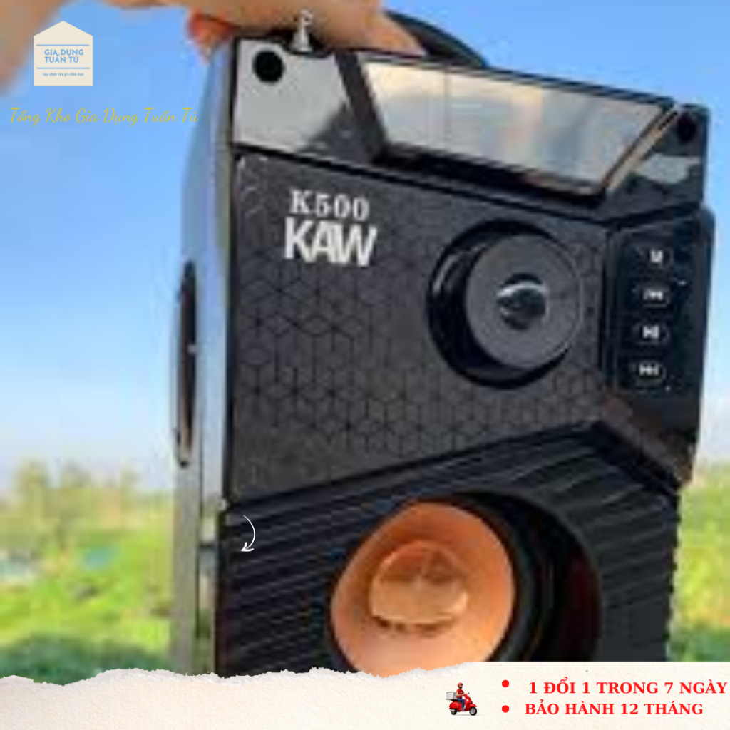 Loa Bluetooth Karaoke KAW K500 Tặng Kèm Mic, Loa Di Động Hát Karaoke Bluetooth Kiêm Trợ Giảng Độ Bền Cao