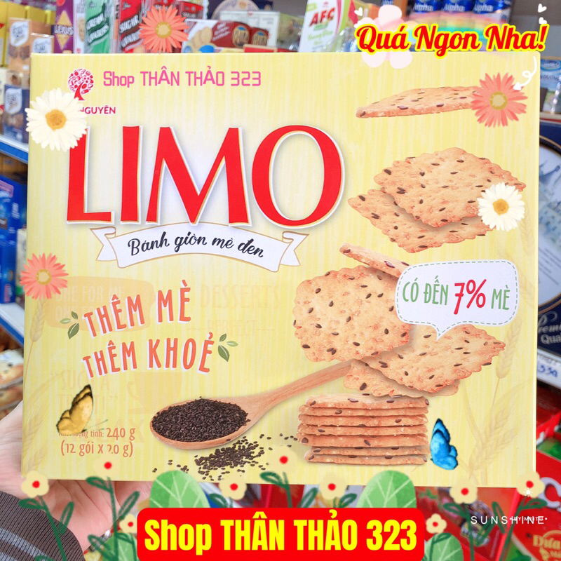 Date T09/2024- Bánh Quy Giòn Mè Dừa LIMO