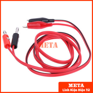 Cặp dây kẹp cá sấu kèm jack bắp chuối 4mm đỏ đen