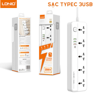 Ổ cắm điện đa năng - Ổ điện thông minh LDNIO 4 cổng USB sạc nhanh 3.4A - Ổ cắm cho máy tính , điện thoại , laptop