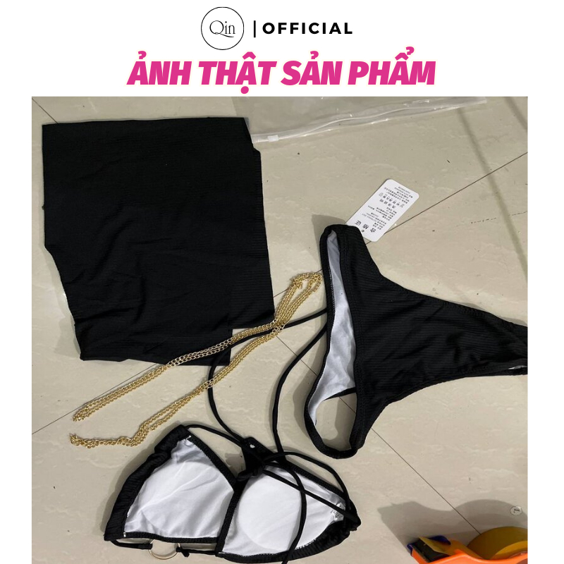 Bộ Đồ Bơi Bikini Qin Kèm Dây Trang Trí Cực Hót
