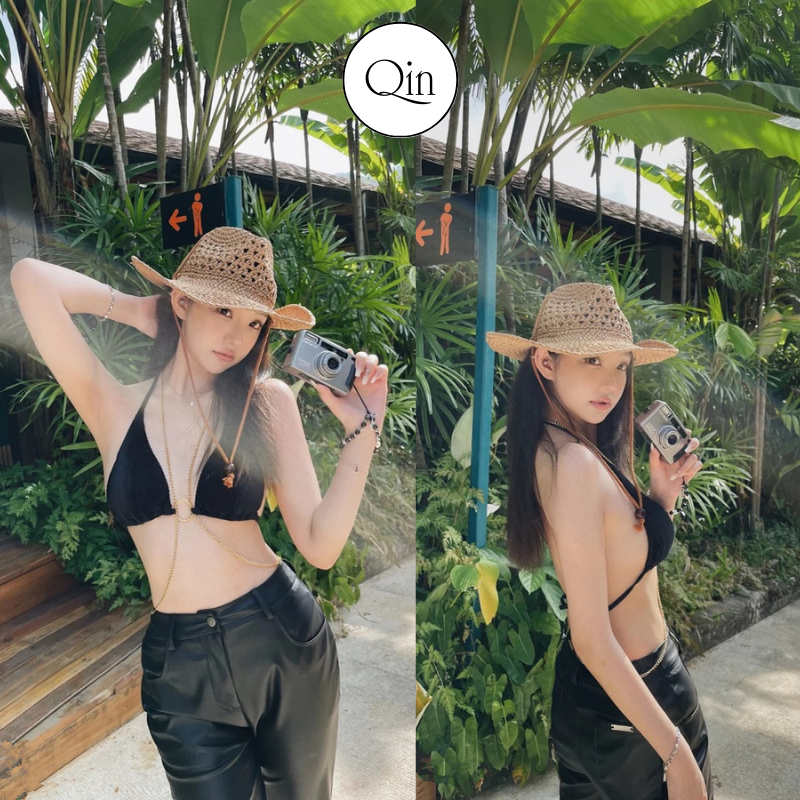 Bộ Đồ Bơi Bikini Qin Kèm Dây Trang Trí Cực Hót