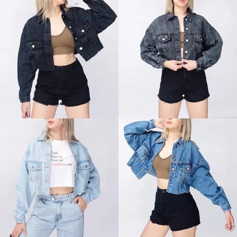 Áo khoác jeans crop vintage