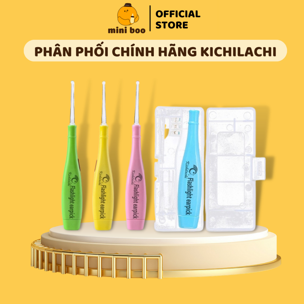 Lấy dáy tai có đèn, que lấy dáy tai phát sáng có đèn led cho bé Kichilachi - MINIBOO