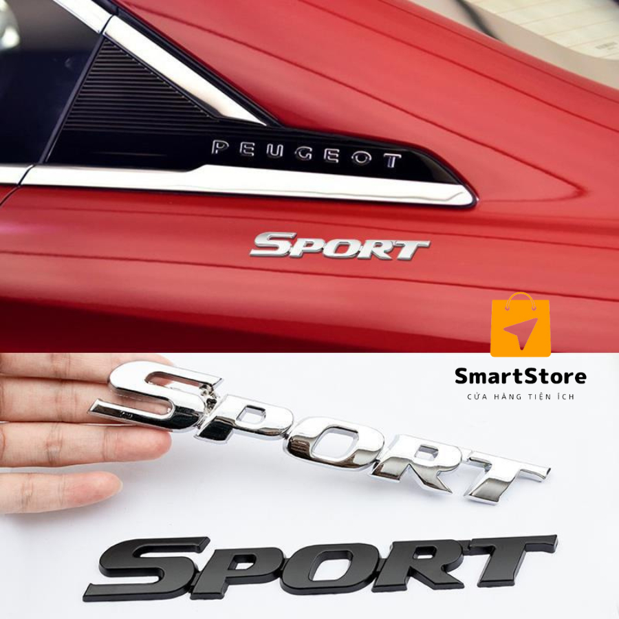 Miếng Dán Chữ SPORT 3D Chữ Liền Cá Tính Trang Trí Xe Hơi