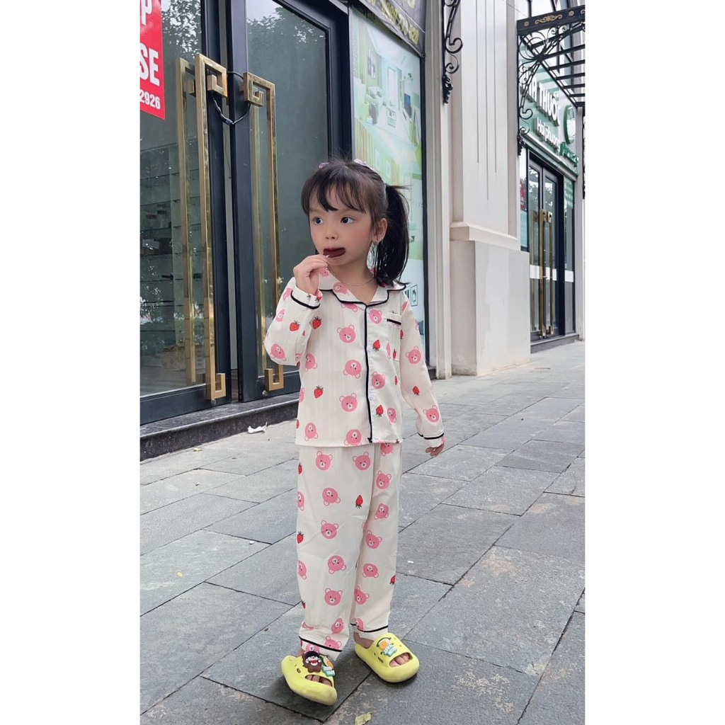 BỘ PIJAMA ĐŨI GÂN DÀI TAY BÉ TRAI BÉ GÁI XINH XẮN10-28G
