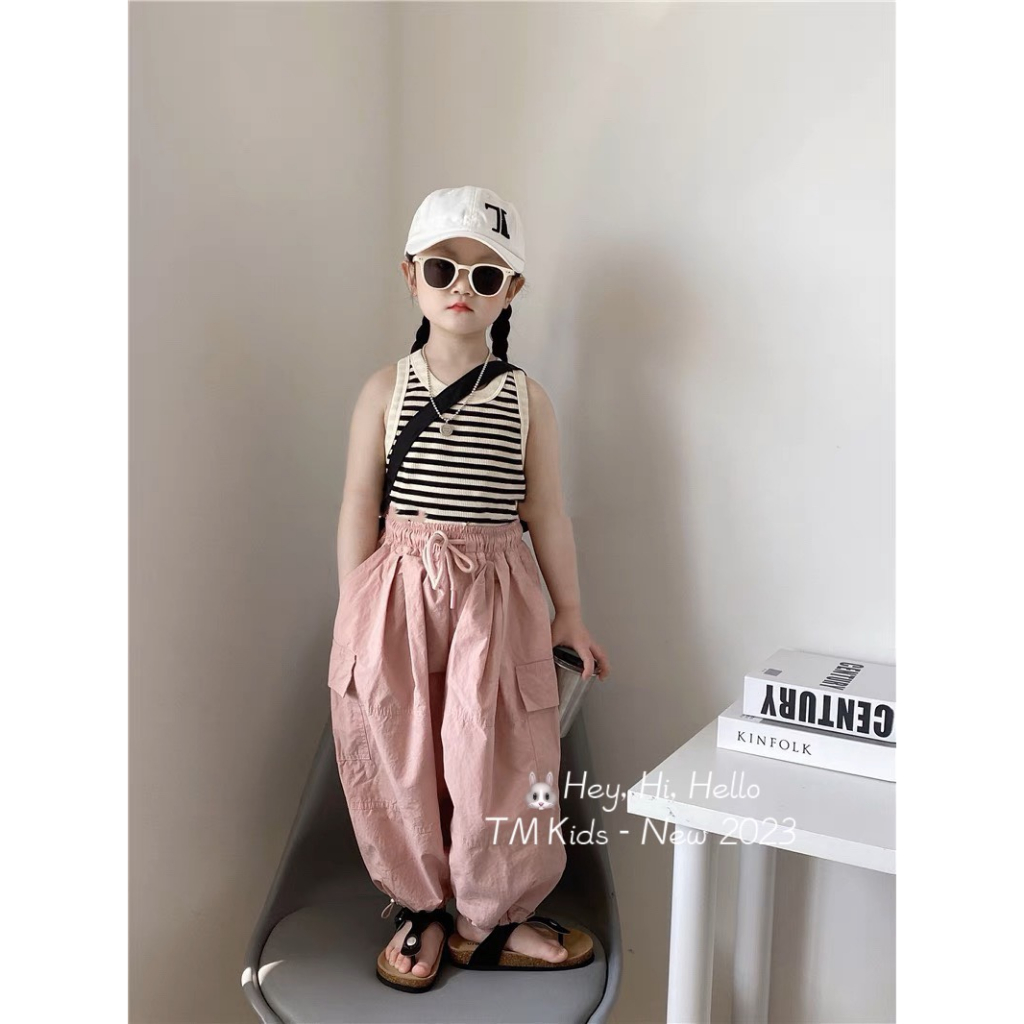 SET ÁO SỌC BA LỖ QUẦN DÀI TÚI HỘP BÉ GÁI SIZE 10-32KG